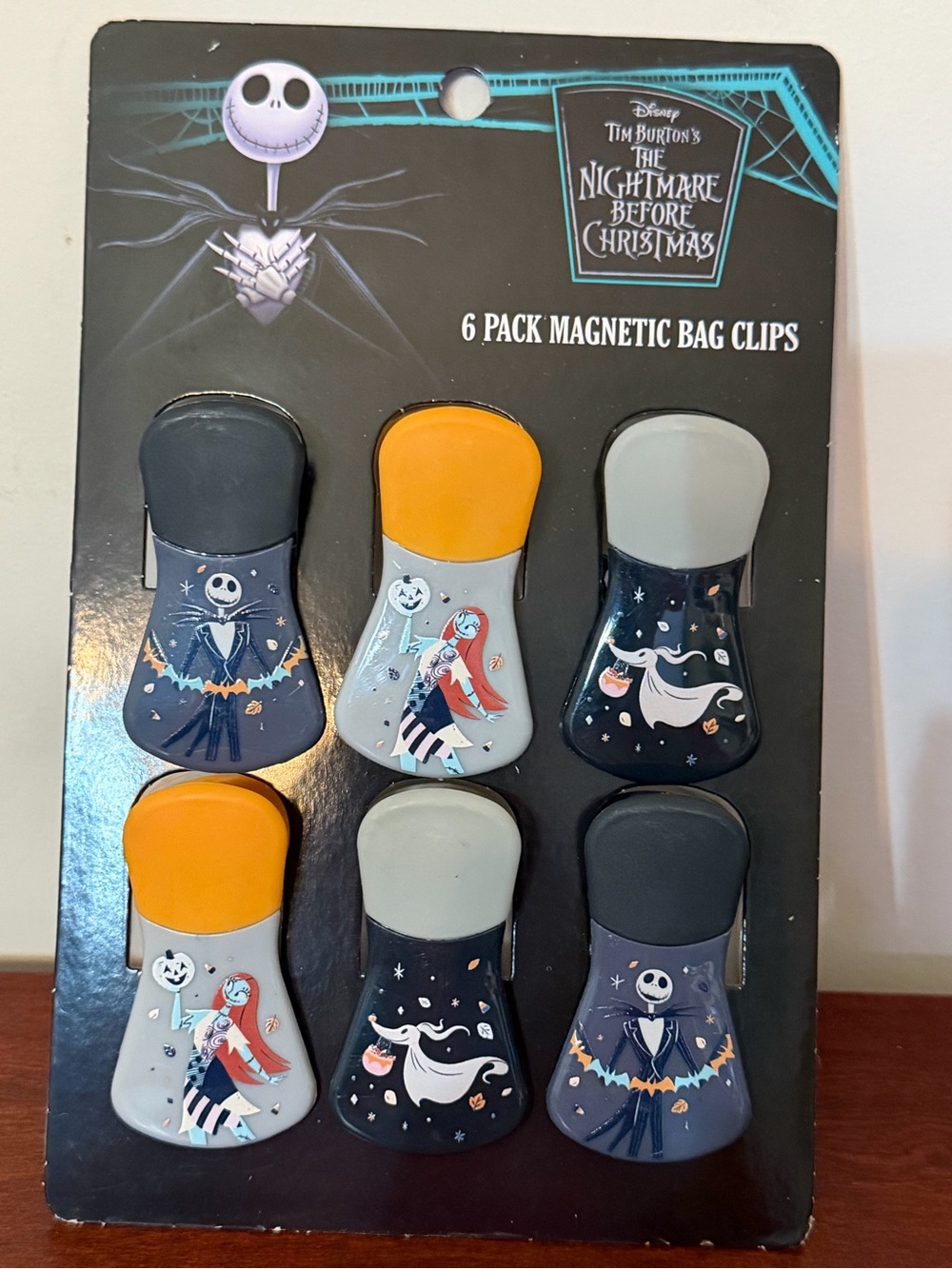 Disney The Nightmare Before Christmas Magnetic Bag Clips - Gray, Orange, Navy